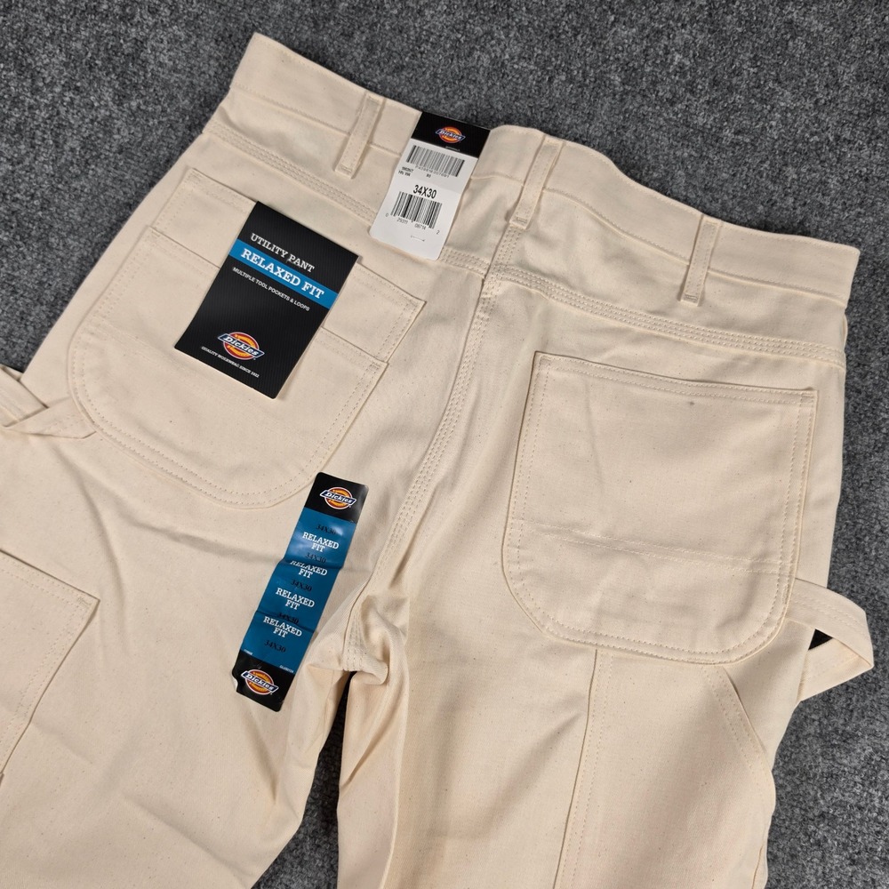 Dickies Painter Utility Pants Mens 34x30 Natural Relaxed Fit 1953NT NWT